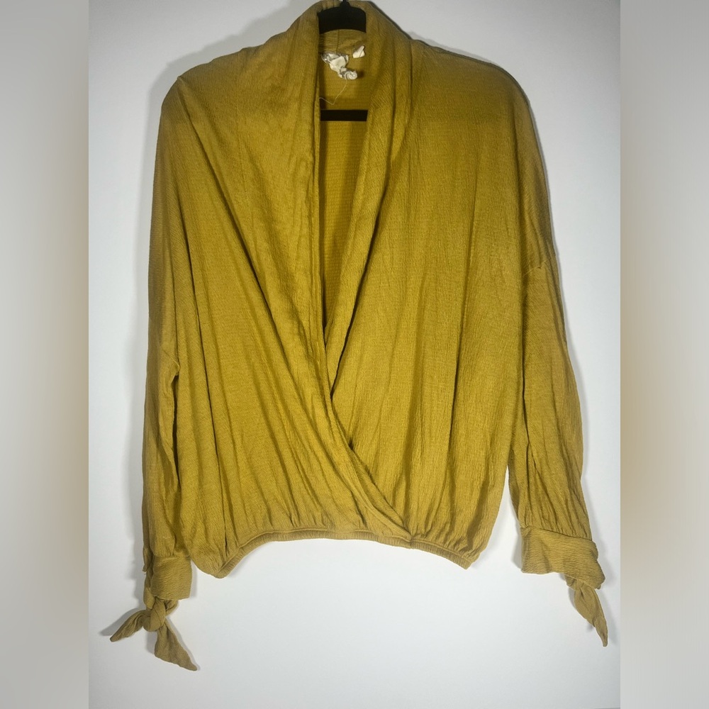 Blu Pepper Mustard Wrap Blouse